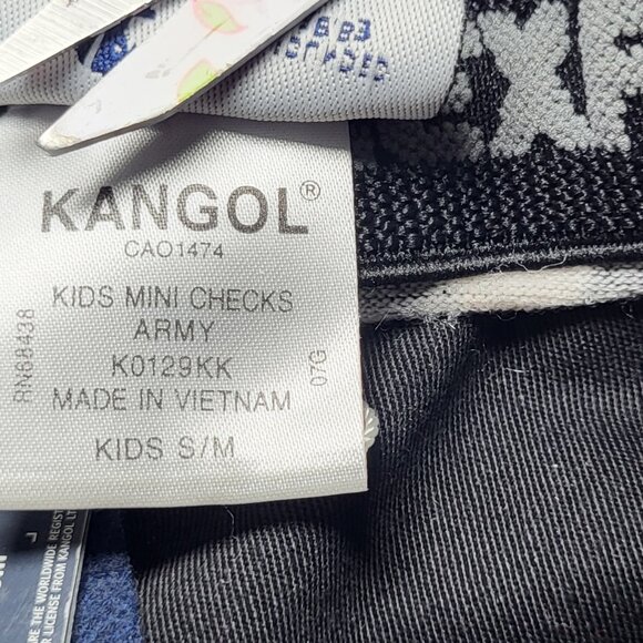 NWT Kangol kid's cap plaid mini checks army small medium - Picture 7 of 8